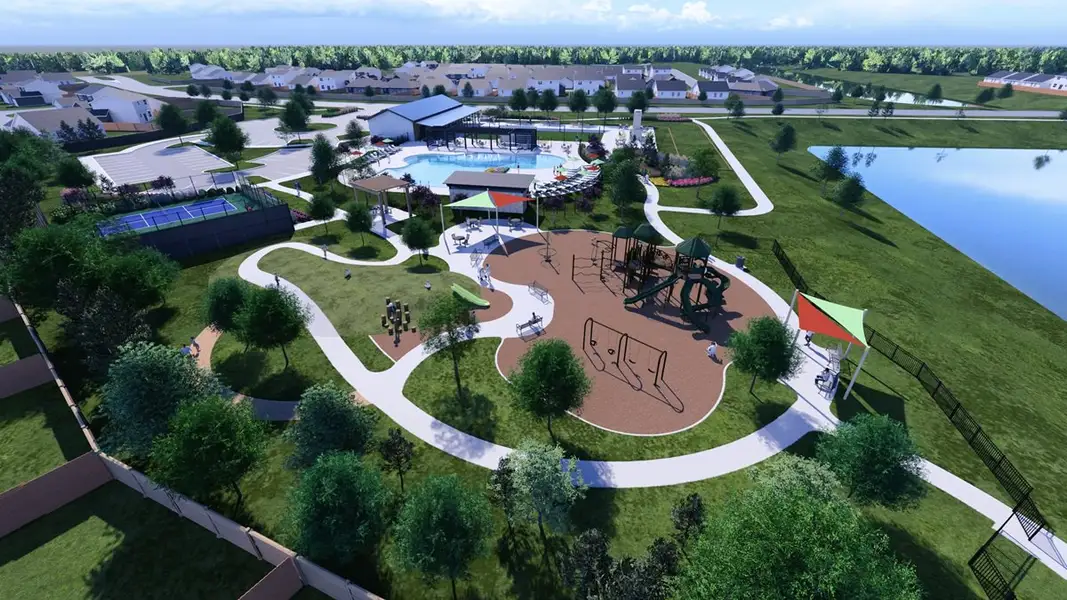 Aerial view of a park. Aerial view of a park.