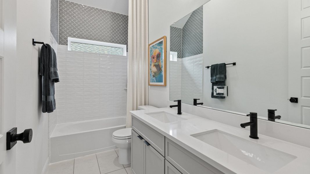 Furnished interior in a model home at Aldeana in Bonney (Image 30).