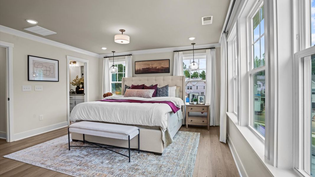 Furnished interior in a model home at North First Street Townes in Mebane (Image 14).