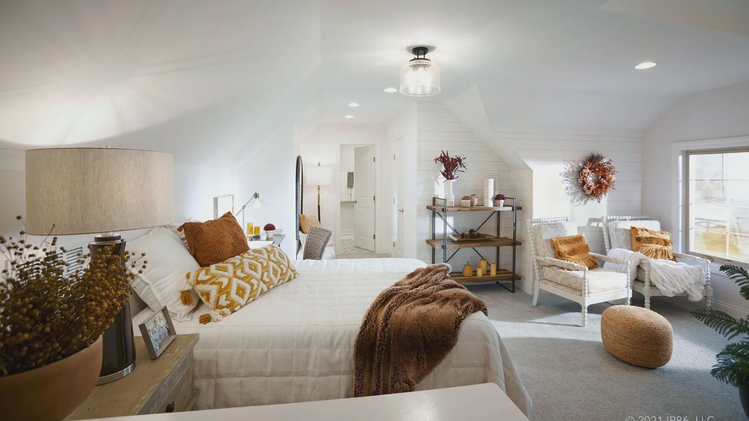 Furnished interior in a model home at The Courtyards at Hodges Farm in Charlotte (Image 20).