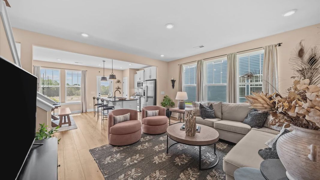 Furnished interior in a model home at Clarke Townes in Anderson (Image 9). Furnished interior in a model home at Clarke Townes in Anderson (Image 9).