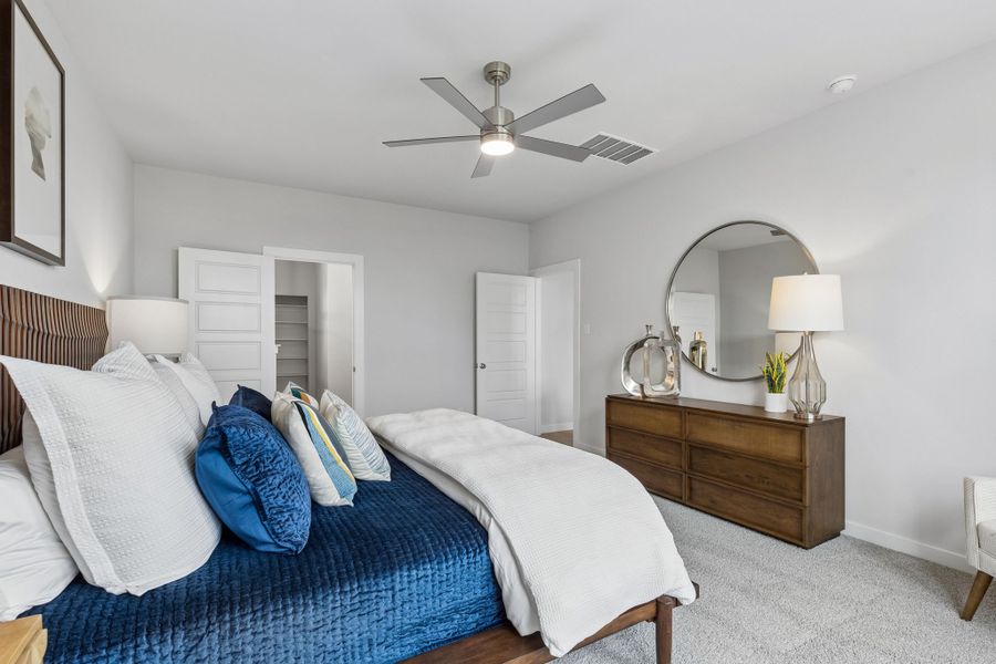 Primary Suite in a Madero New Winters Model in Haslet TX by Trophy Signature Homes