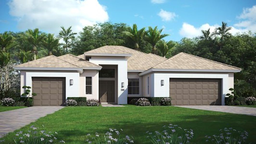 Front exterior of a home in the BELTERRA community, located in Port St. Lucie, FL (Image 66).