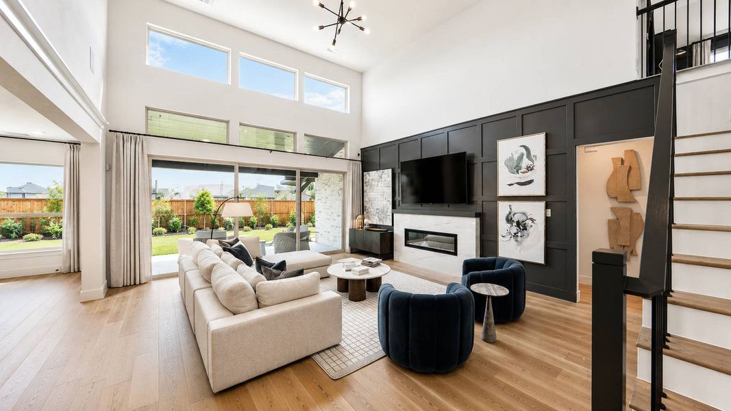 Furnished interior in a model home at Spiritas Ranch in Little Elm (Image 6).