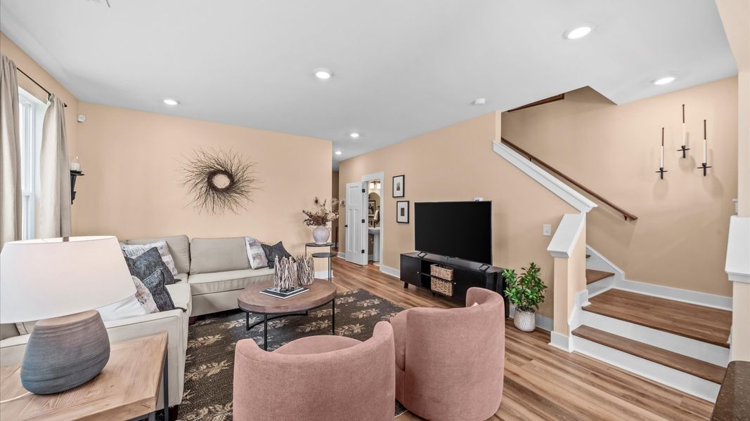 Furnished interior in a model home at Clarke Townes in Anderson (Image 11). Furnished interior in a model home at Clarke Townes in Anderson (Image 11).