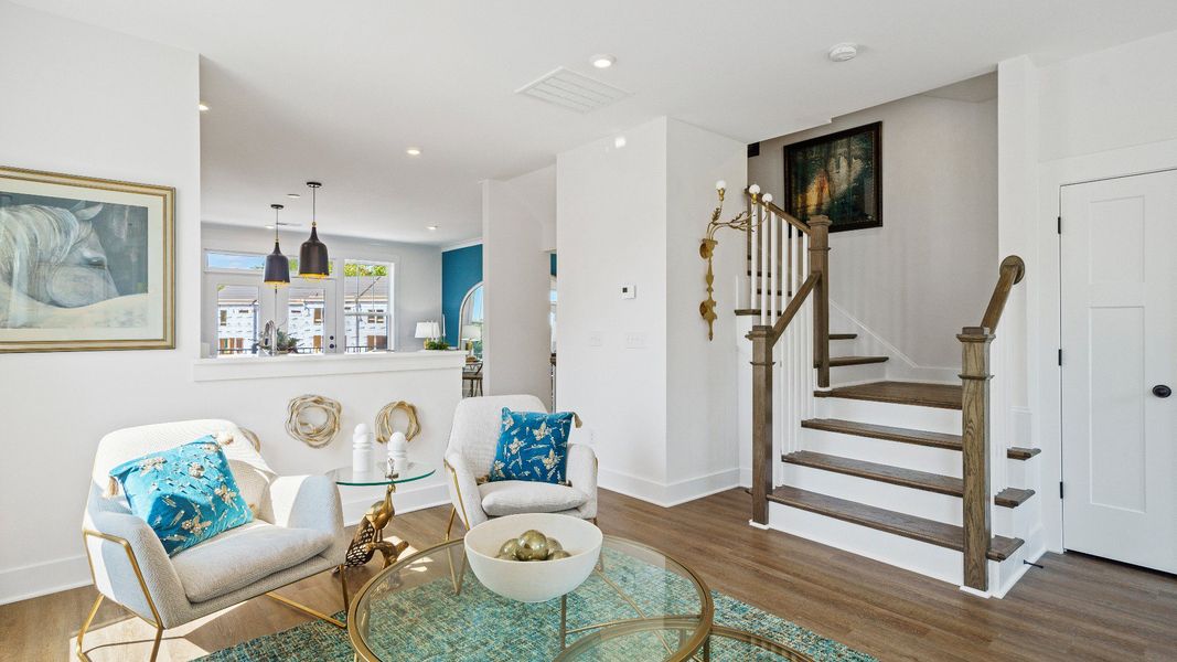 Furnished interior in a model home at Montgomery Chase in Greenville (Image 8).