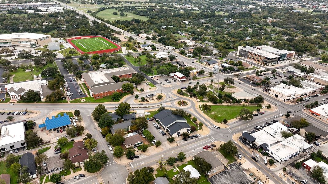 Aerial view of the Clear Creek community in Round Rock, TX, showing layout and nearby surroundings (Image 12).