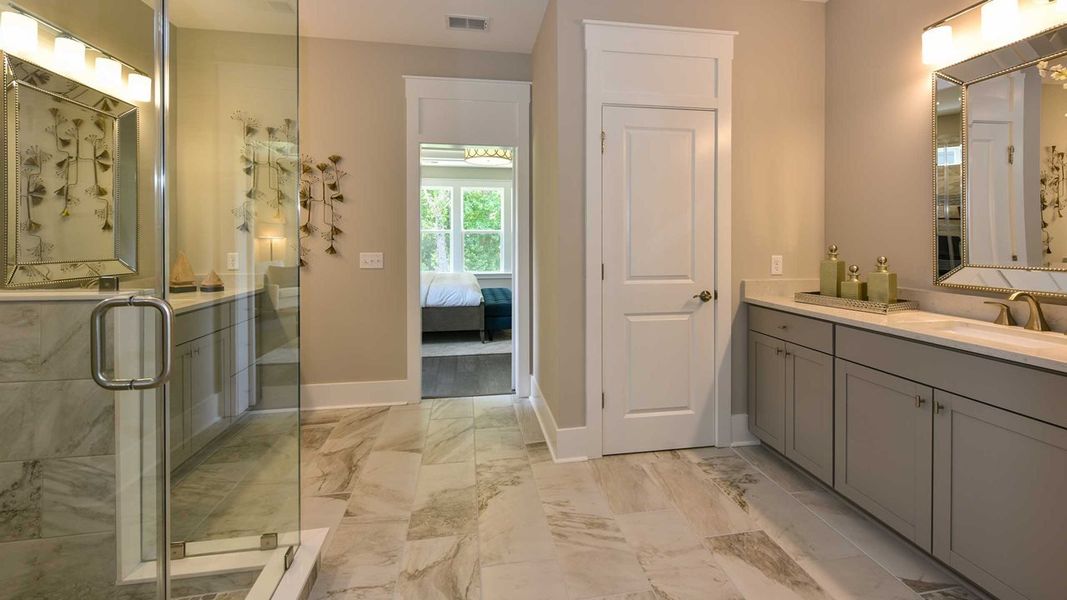 Furnished interior in a model home at The Ponds in Summerville (Image 27).