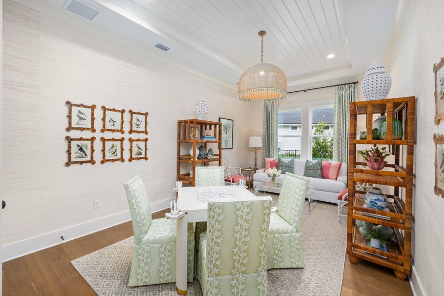 Furnished interior in a model home at Hidden Creek at SilverLeaf 80' Gold Series in St. Augustine (Image 48).