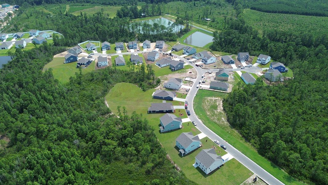 Aerial view of the Auberon Woods community in Conway, SC, showing layout and nearby surroundings (Image 15).