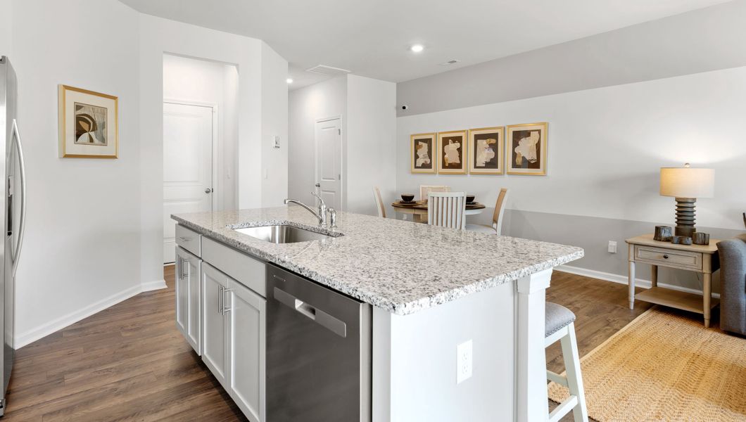 Furnished interior in a model home at Tanglewood Townes in Greenville (Image 10).