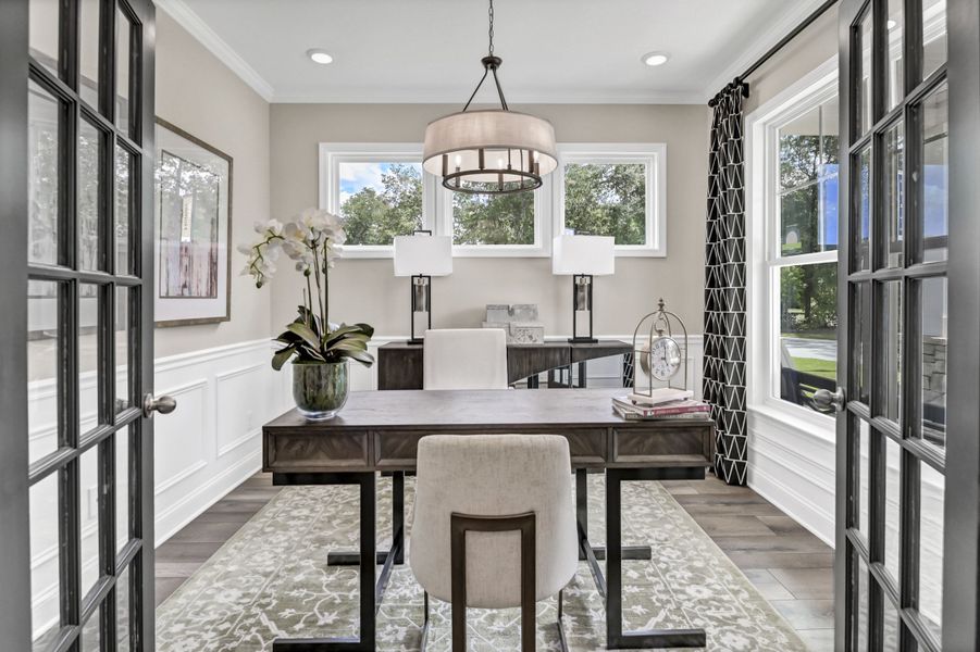 Furnished interior in a model home at Hadleigh Park in Lexington (Image 4). Furnished interior in a model home at Hadleigh Park in Lexington (Image 4).