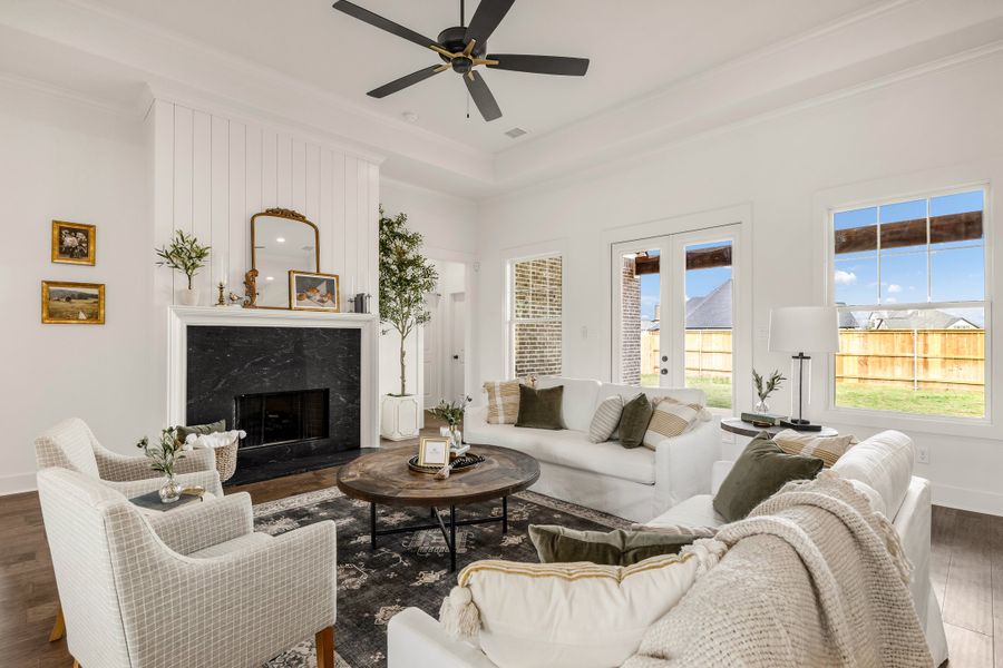 Furnished interior in a model home at Greens Prairie Reserve in College Station (Image 38).