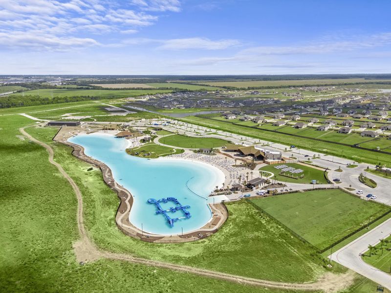 A river running through a city.