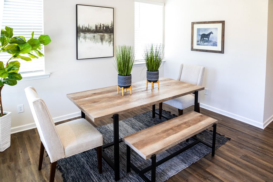 Furnished interior in a model home at The Retreat at Browns Ridge in Newnan (Image 8).