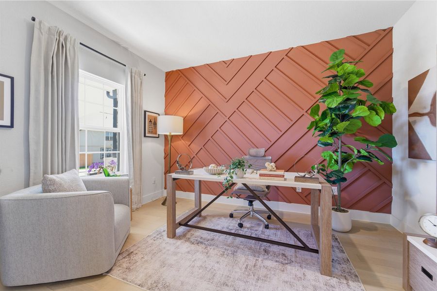 Furnished interior in a model home at Notting Hill in Converse (Image 8).