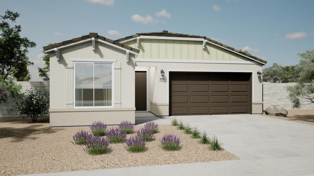 Front exterior of a home in the Sonoran Collection at North Copper Canyon community, located in Surprise, AZ (Image 2). Front exterior of a home in the Sonoran Collection at North Copper Canyon community, located in Surprise, AZ (Image 2).