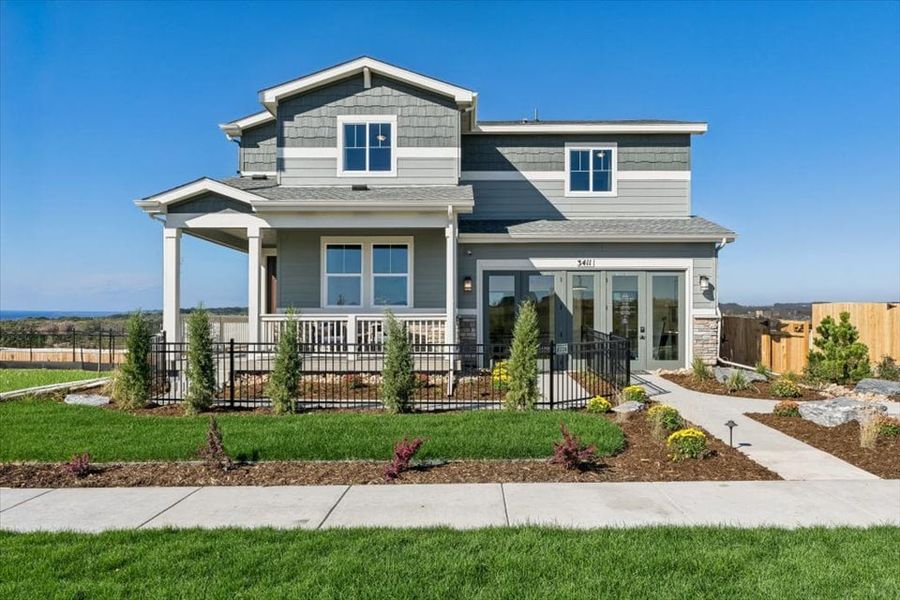 A house with a fence around it.