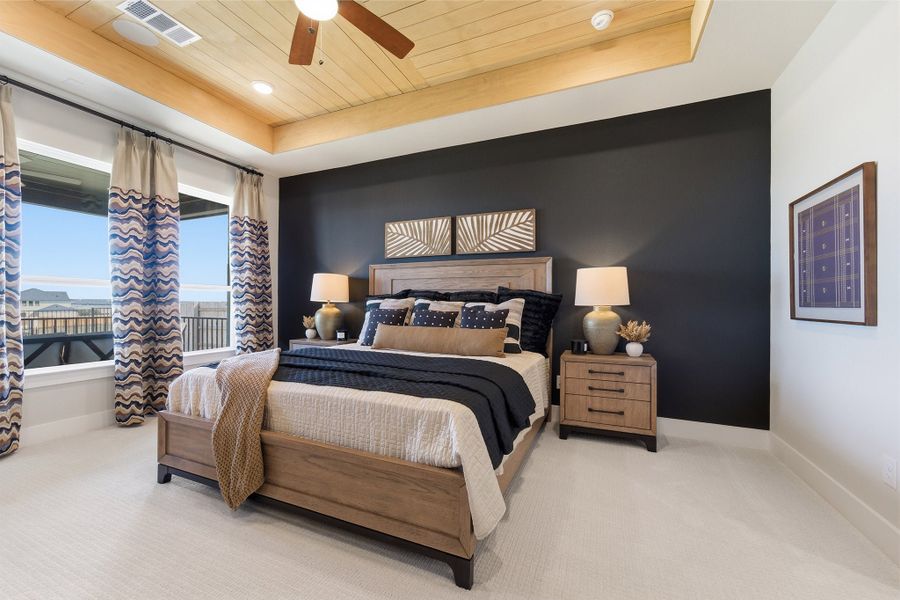 Furnished interior in a model home at Lariat in Liberty Hill (Image 42).