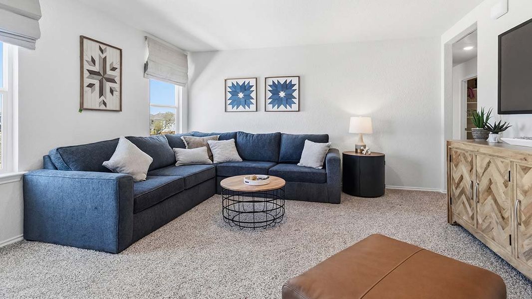 Furnished interior in a model home at Blue Ridge Ranch in San Antonio (Image 32).