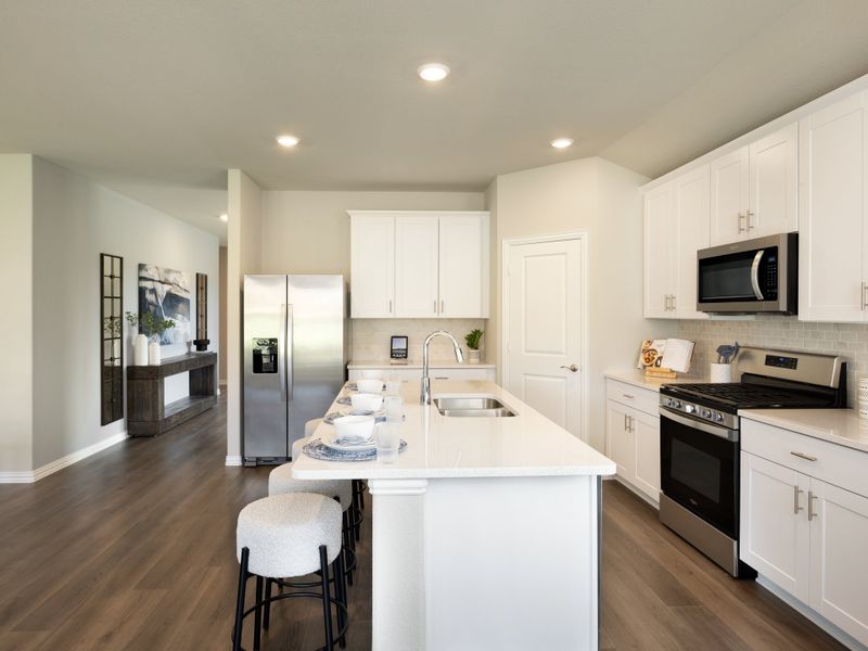 The kitchen of the Henderson floorplan.