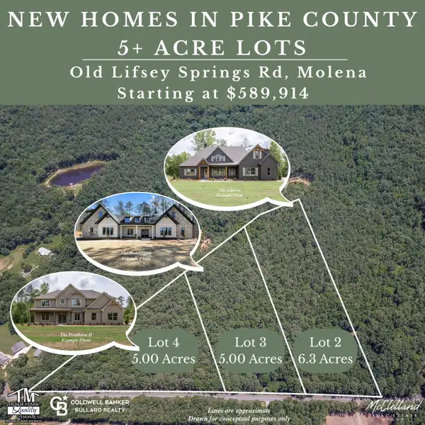Image 2 of the Old Lifsey Springs Estates (3 Lots) community in Molena, GA. Image 2 of the Old Lifsey Springs Estates (3 Lots) community in Molena, GA.
