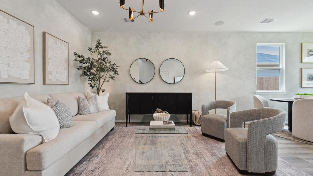 Furnished interior in a model home at The Villas at Legacy Park in Houston (Image 3).