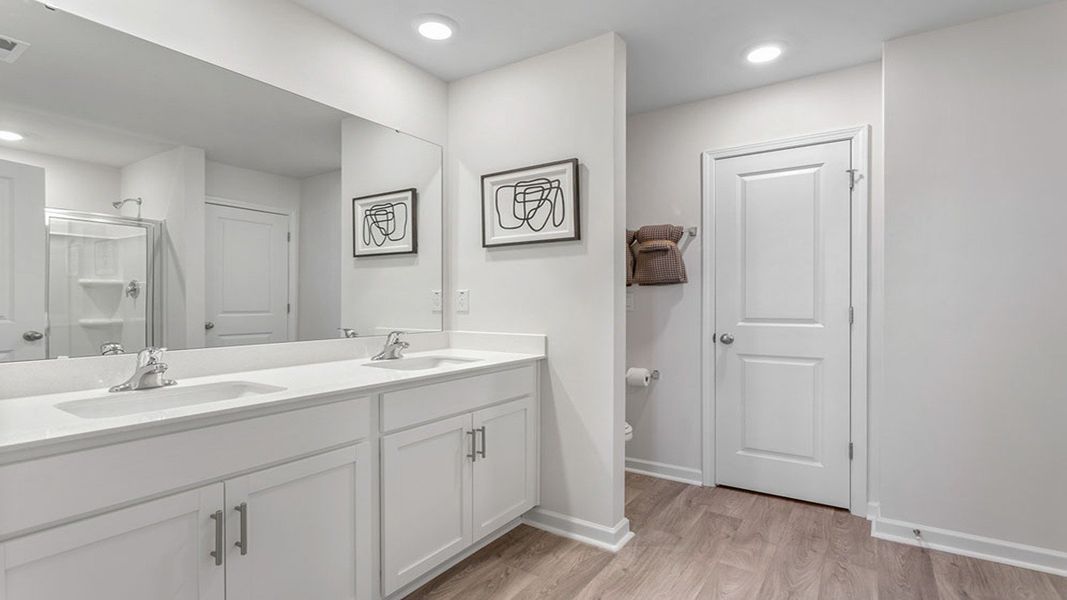 Furnished interior in a model home at The Townes at Brookhaven in Greensboro (Image 13).