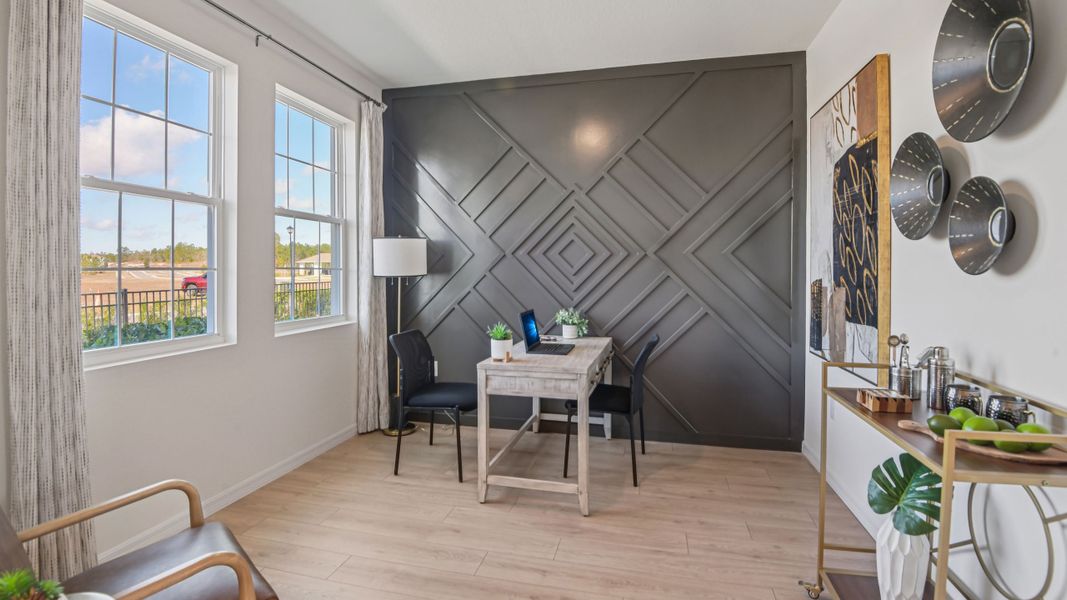 Furnished interior in a model home at Finley Woods in Gainesville (Image 12).