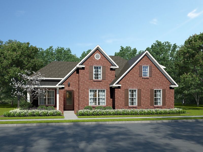 Front exterior of a home in the Walker Farms community, located in Bartlett, TN (Image 3).