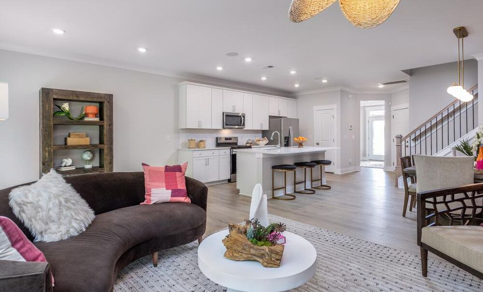 Furnished interior in a model home at Running Brook Townes in Durham (Image 20).