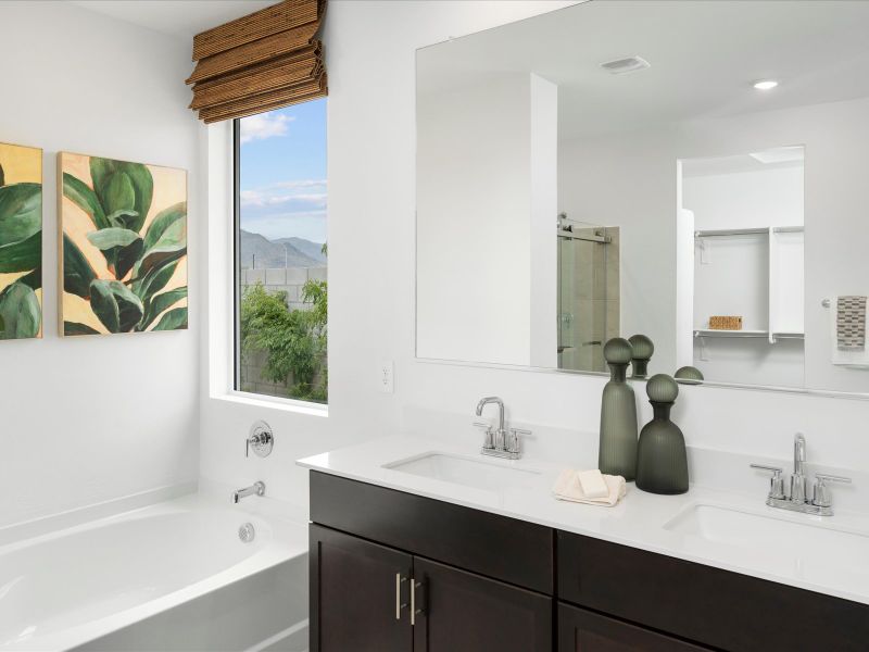 Furnished interior in a model home at Mesquite Mountain Ranch at Frontera in Surprise (Image 26).