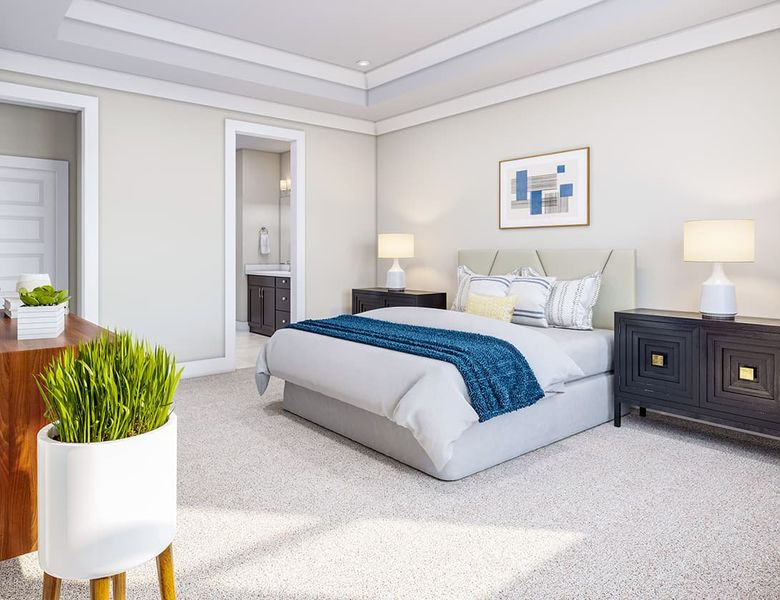 Furnished interior in a model home at Chatham Park in Pittsboro (Image 55).