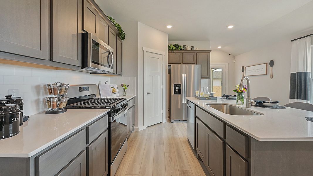 Furnished interior in a model home at Midtown Reserve in College Station (Image 6).