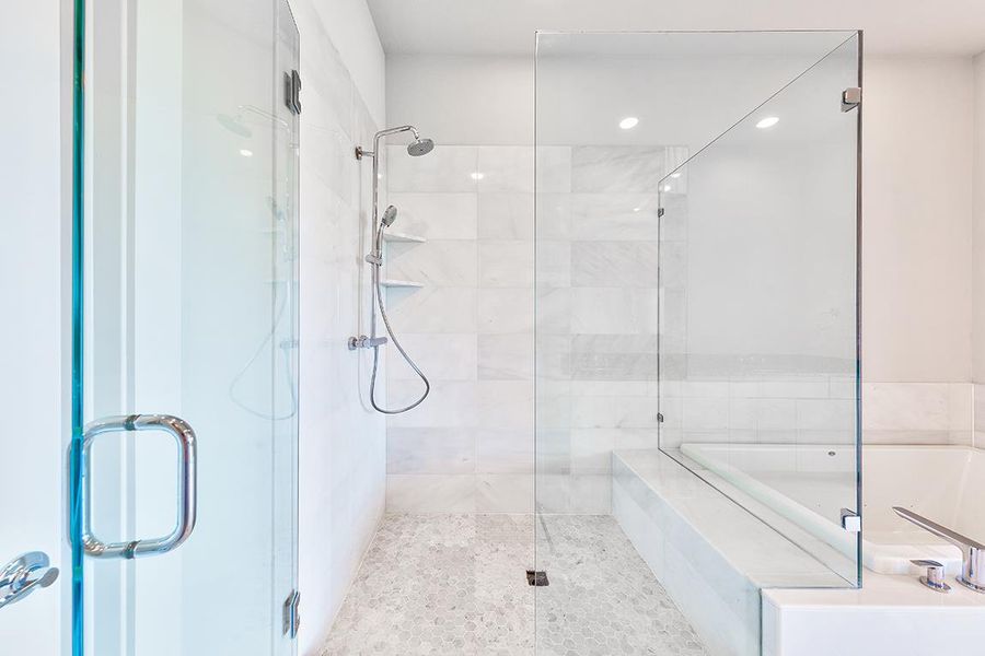 Furnished interior in a model home at Trinity Bluff in Dallas (Image 20).