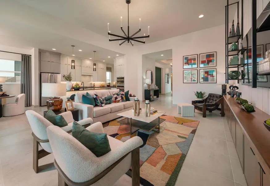 Furnished interior in a model home at Skyline at Verrado Regent Hills in Buckeye (Image 6).