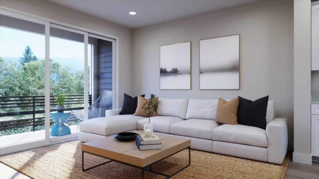 Furnished interior in a model home at Hillcrest Creek in Arvada (Image 17).