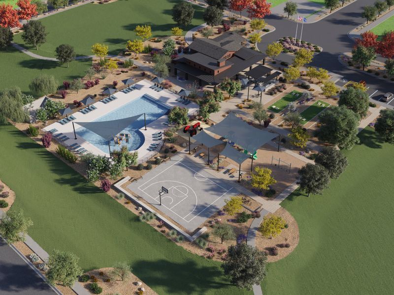 Rendering of the amenity center at Silva Farms.