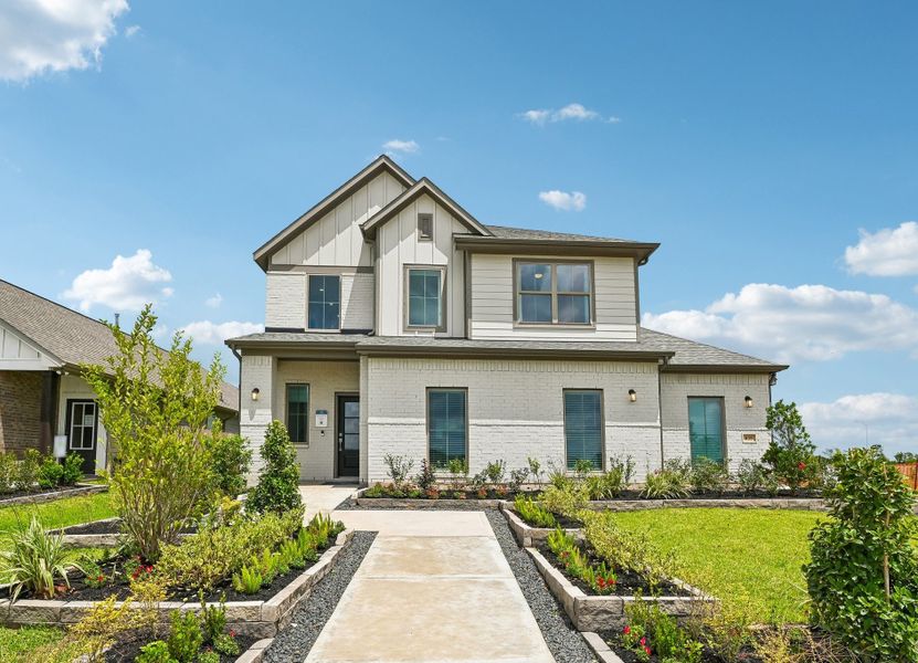 Front exterior of a home in the Aldeana community, located in Bonney, TX (Image 4). Front exterior of a home in the Aldeana community, located in Bonney, TX (Image 4).