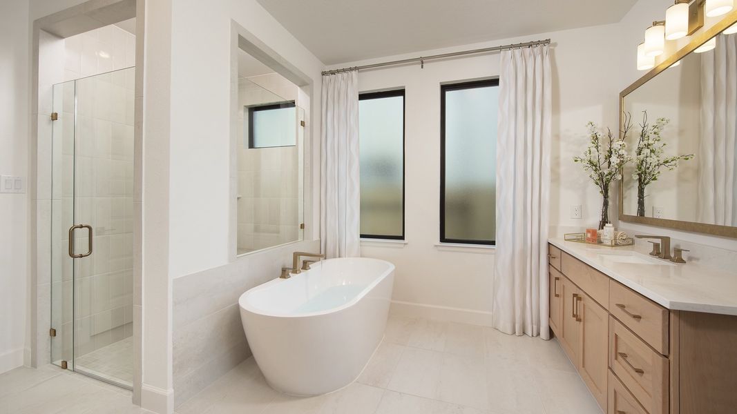 Furnished interior in a model home at Everly 60' in Hockley (Image 14).