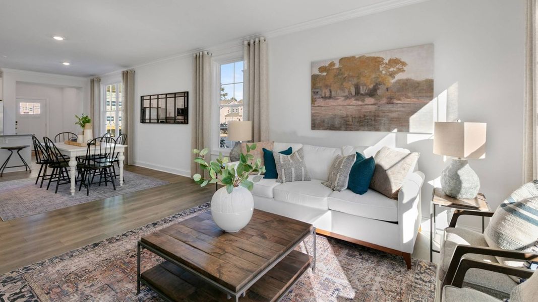 Furnished interior in a model home at Lybrook Village in Bermuda Run (Image 6). Furnished interior in a model home at Lybrook Village in Bermuda Run (Image 6).