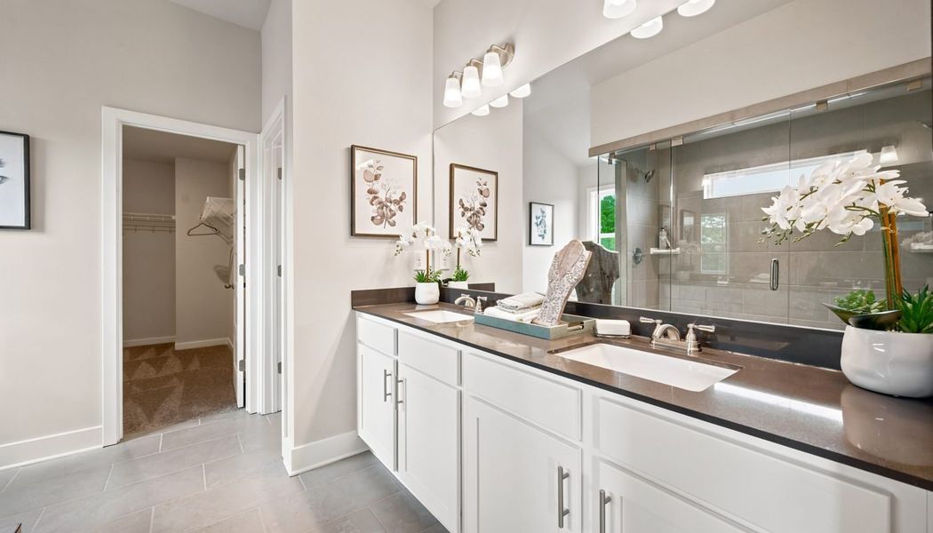 Furnished interior in a model home at Greenefield in Cartersville (Image 44).