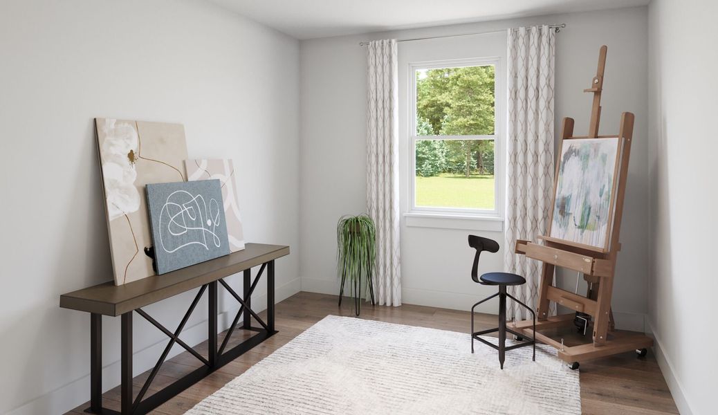 Furnished interior in a model home at Cardinal Landing in Coats (Image 4).
