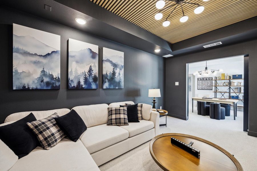 Furnished interior in a model home at Everly - 50' in Hockley (Image 21).