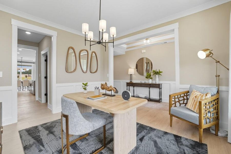 Furnished interior in a model home at Arbor West in Dawsonville (Image 29).