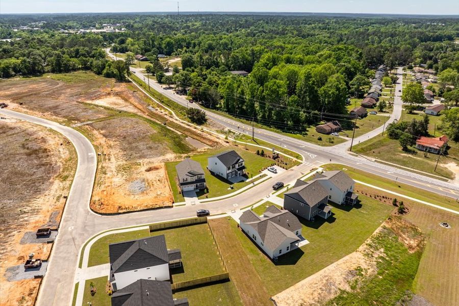 Aerial view of the Camellia Park community in Thomson, GA, showing layout and nearby surroundings (Image 20).