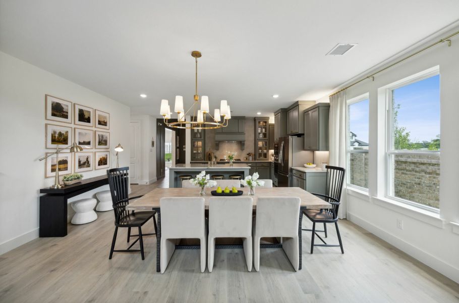 Furnished interior in a model home at Cross Creek Meadows in Celina (Image 11). Furnished interior in a model home at Cross Creek Meadows in Celina (Image 11).