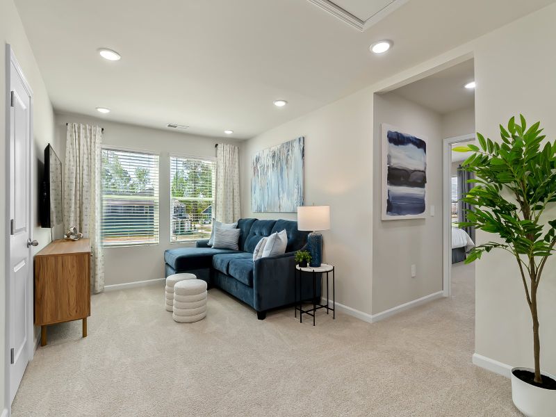 Furnished interior in a model home at The Rows at Buffaloe Reserve in Raleigh (Image 13).