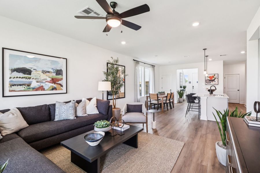 Furnished interior in a model home at The Cottages Collection at Oakberry Trails in Waller (Image 8).