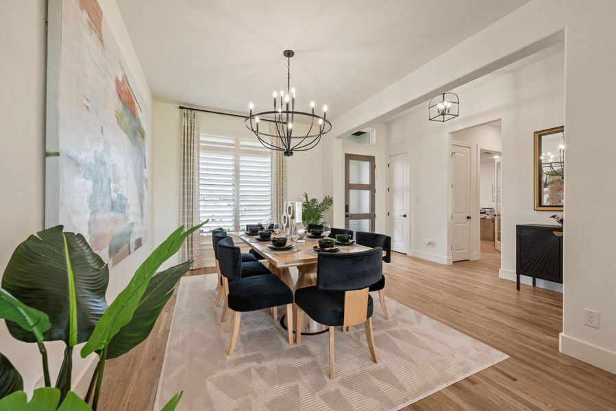 Furnished interior in a model home at Settlers Glen in New Fairview (Image 6). Furnished interior in a model home at Settlers Glen in New Fairview (Image 6).